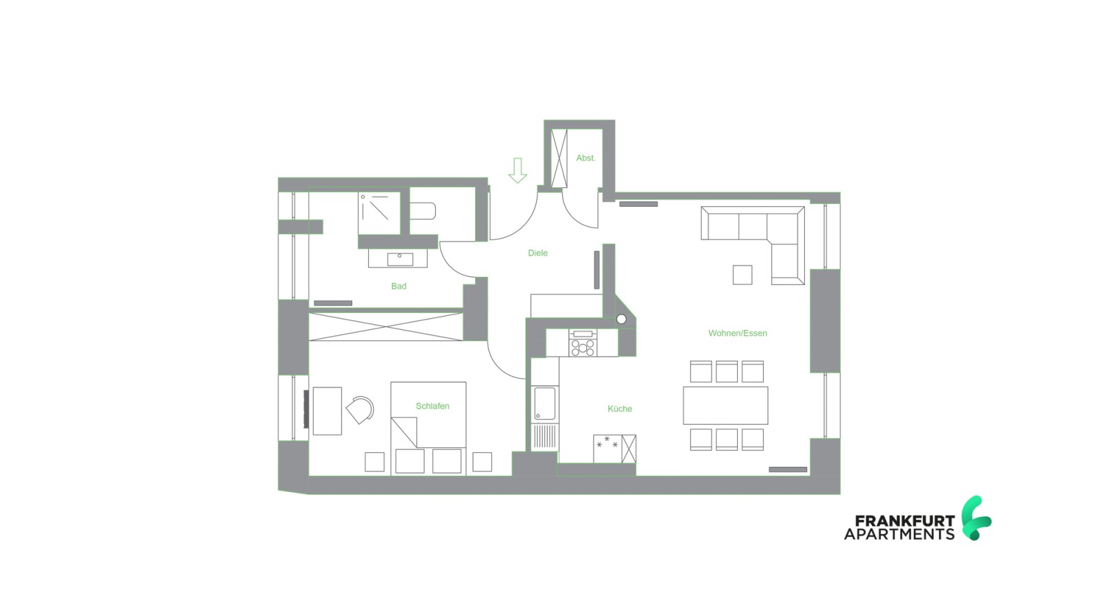 ZV-ER#*** P R I M E Business Apartment in Nordend with garden***