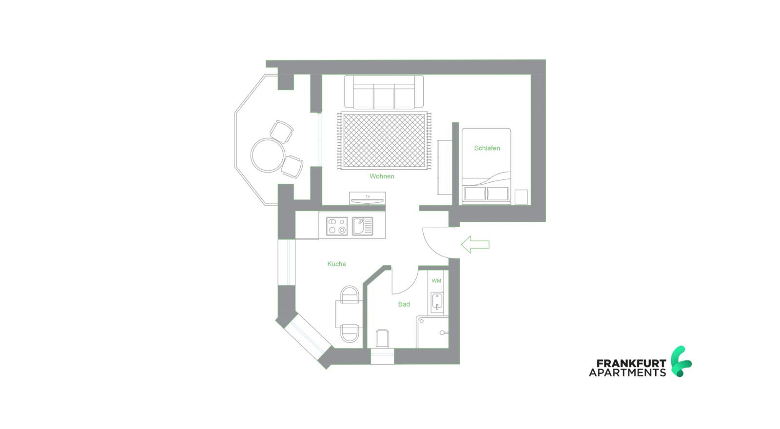 F35-1L#*** P R I M E  Studio Apartment  mit bester Anbindung ***
