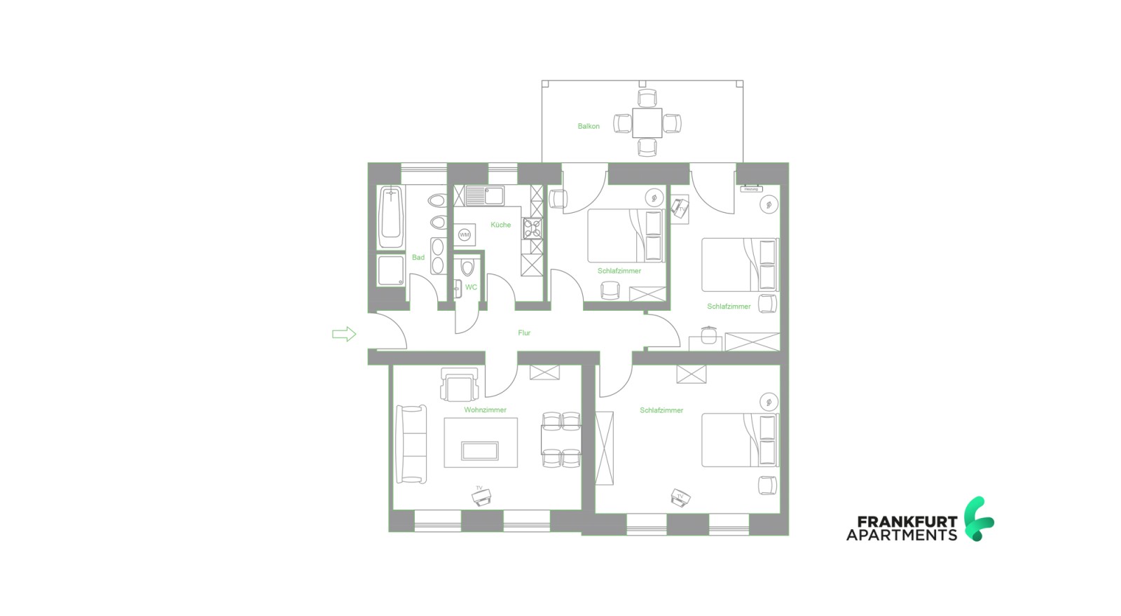 E-1L#*** S T A N D A R D Shared Apartment Frankfurt-Gutleut (3 Bedroom) ***