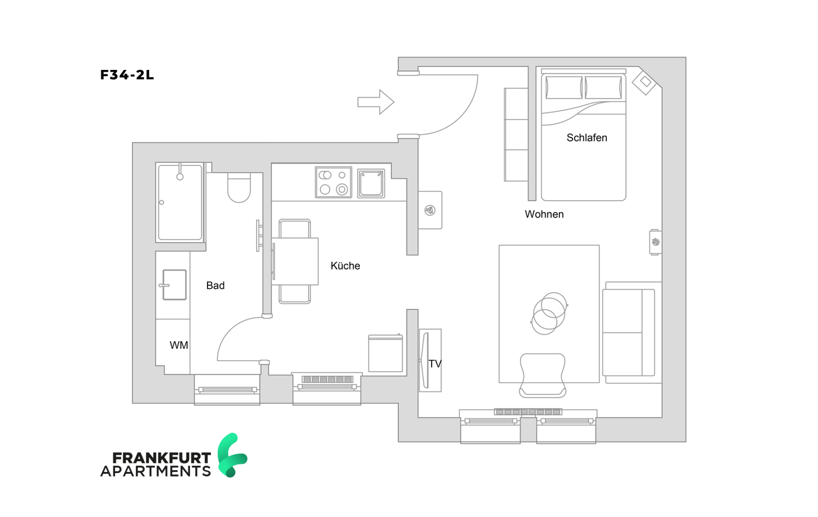 F34-2R#*** P R I M E Studio-Apartment mit bester Anbindung ***