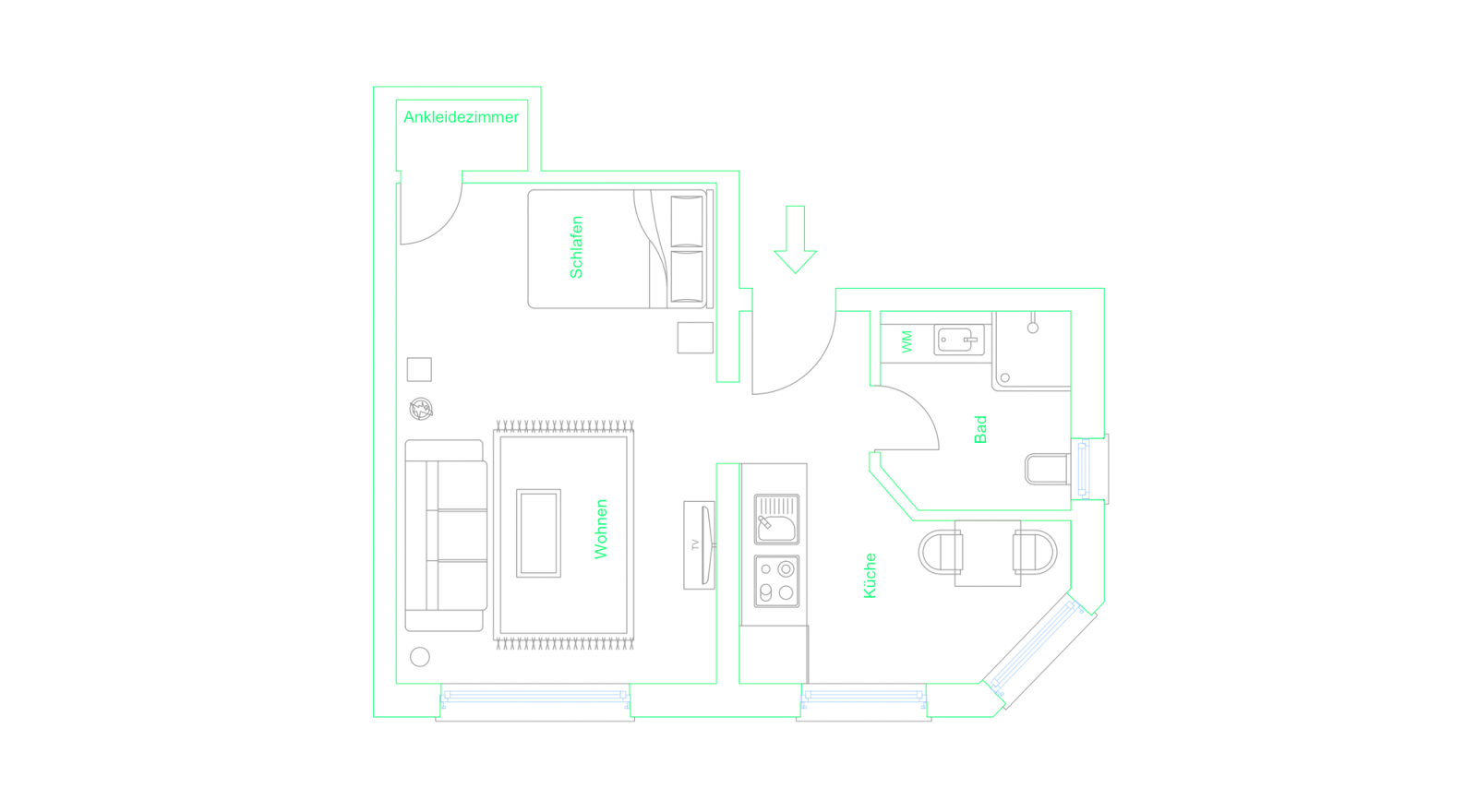 F35-2L#*** P R I M E  Studio Apartment  mit bester Anbindung ***