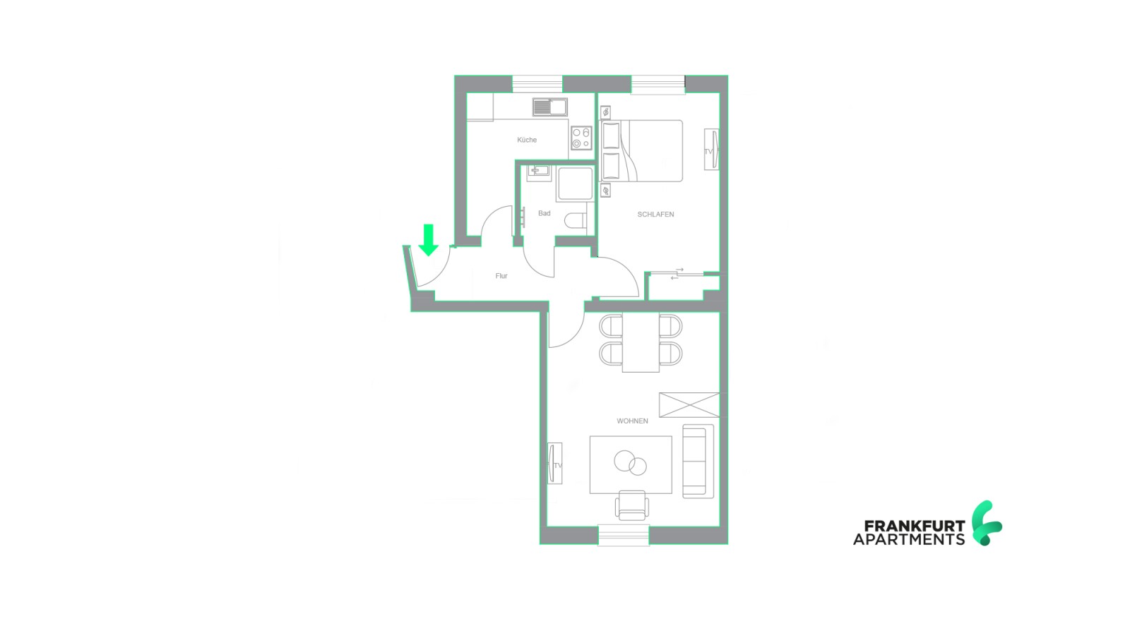 S20-2L# *** P R I M E Business Apartment Frankfurt Gallus ***