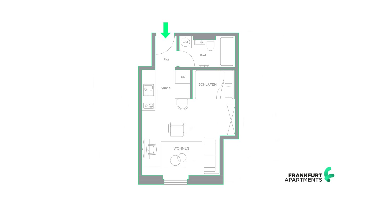 S20-DM#*** S T A N D A R D Studio Apartment Frankfurt-Gallus ***