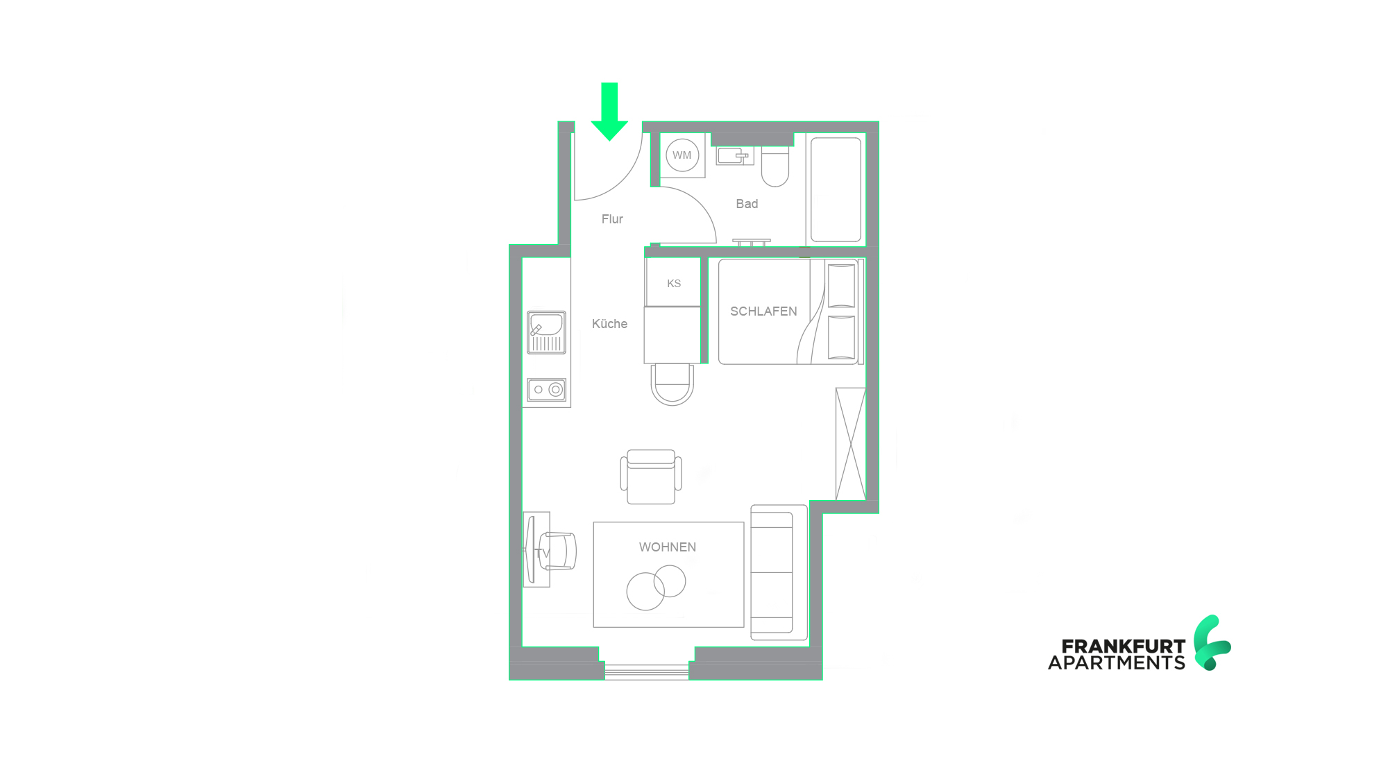 S20-DM#*** S T A N D A R D Studio Apartment Frankfurt-Gallus ***
