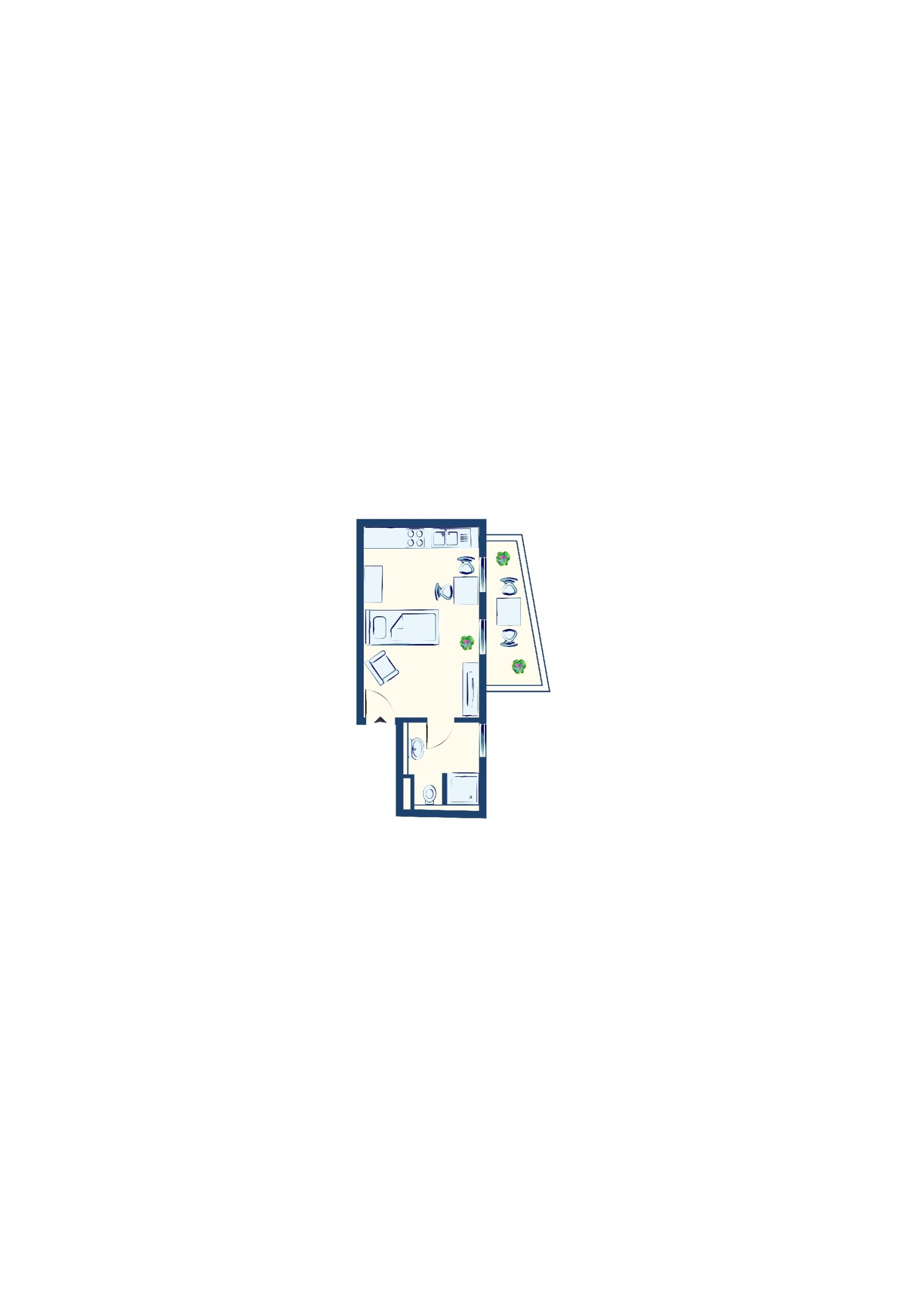 ZH-2R#*** S T A N D A R D Studio Apartment in Nordend ***